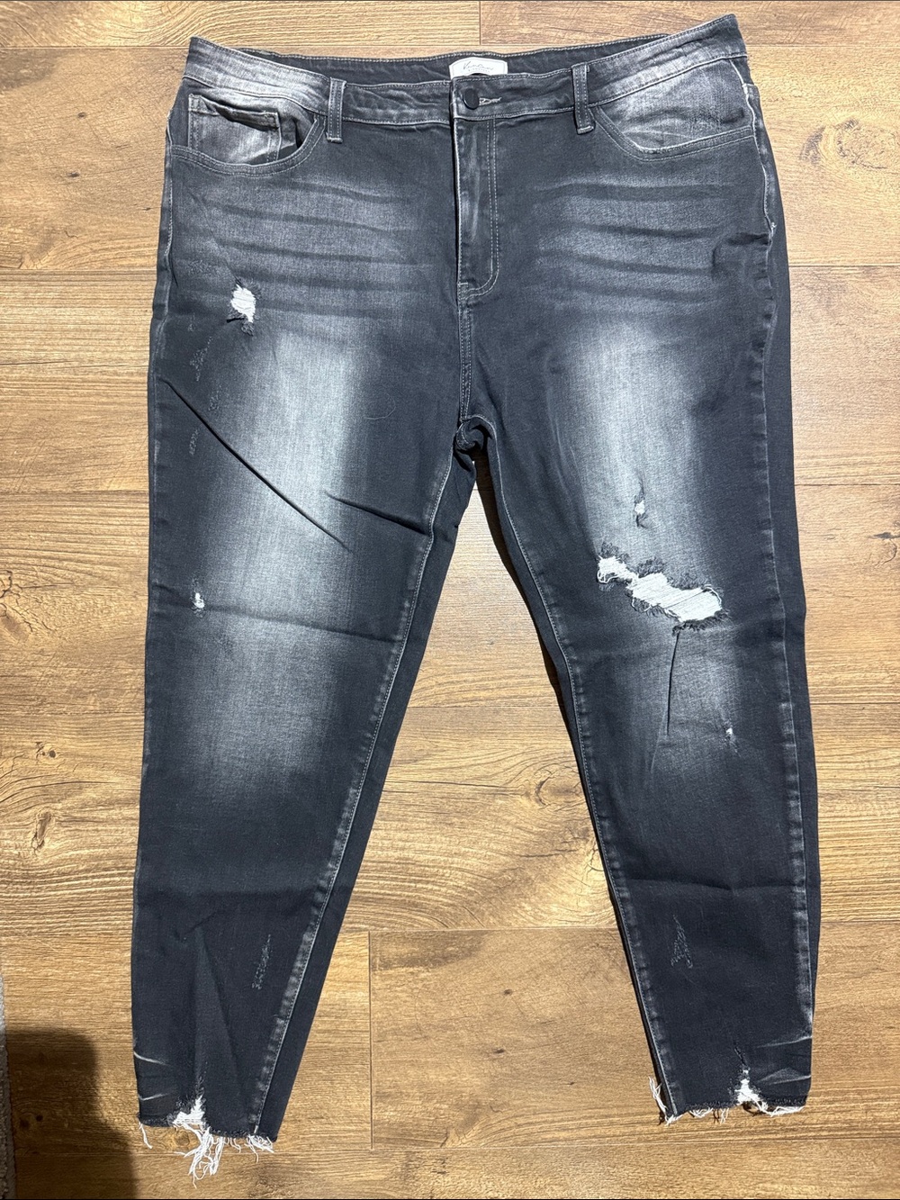 KanCan KURVY Black Distressed Ankle Skinny Jeans Women’s Size 36